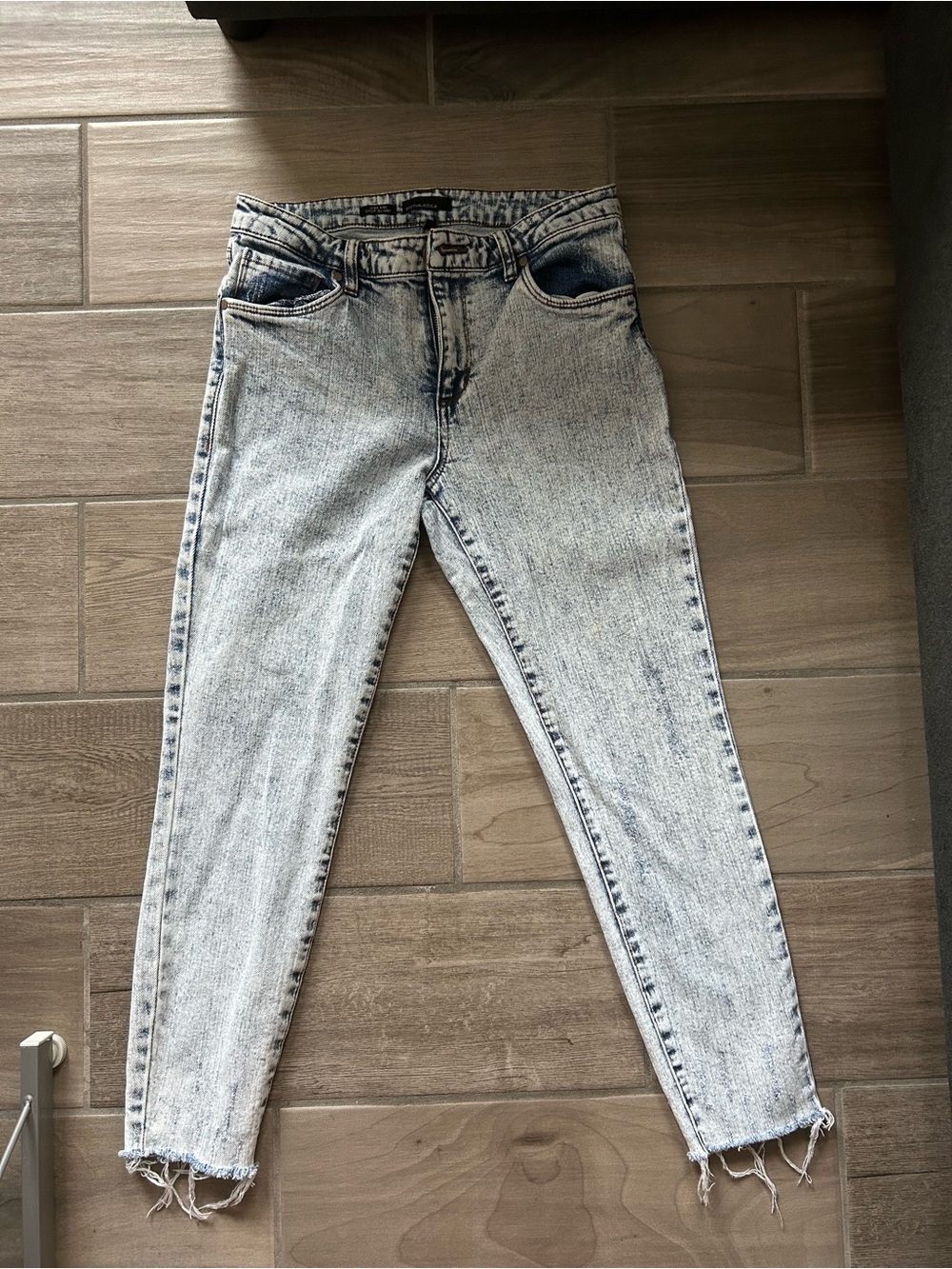 See Thru Soul High-Rise Acid Wash Jeans - Light Blue